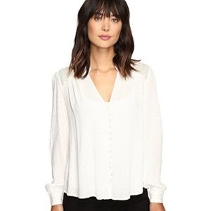 Free People Canyon Rose Metallic Lace Blouse XS